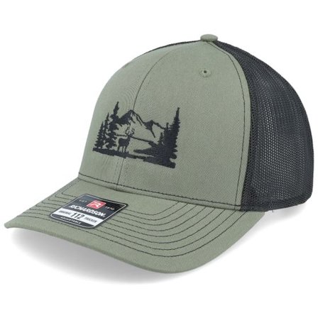 Wild Spirit - Grön trucker Keps - Buck Nature Silhouette 112 Split Loden/Black Trucker @ Hatstore