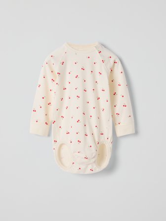 Polarn O. Pyret - Extendable bodysuit cherry - 74 - Childrenswear - beige