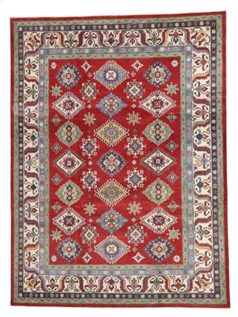 Hand Knotted Kazak Fine Rug 275X357 Wool Dark Red/Brown Large