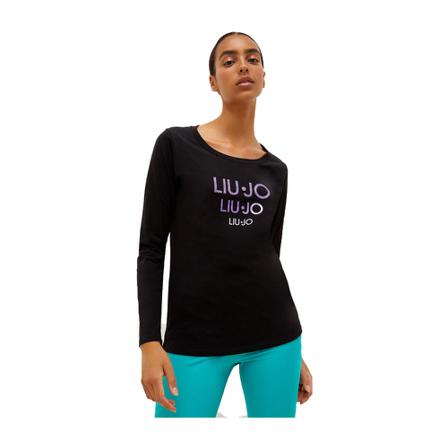 Liu Jo Long Sleeve T-Shirt Sort, Dame Langærmet