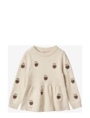 Alon Owl Blouse Tops Blouses & Tunics Cream Fliink