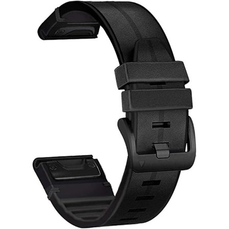 För Garmin Fenix 7/Fenix 6/Fenix 5/EPIX 2 Klockarmband, Quick Fit 22mm Mjukt Äkta Läder med Svettresistent Silikonarmband