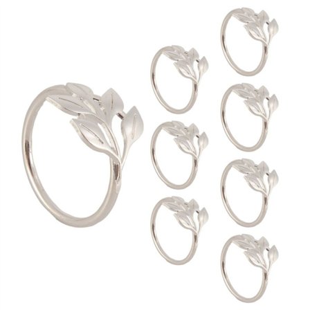 8 stk. Sølv Metal Blade Servietringe Serviet Holder Servietringe til Hverdagsmiddag Bordfester