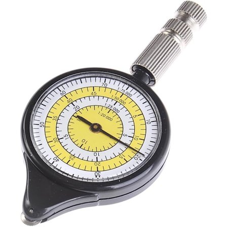 Avstandsmåler: Avstandsmåler, Opisometer, Kurvimeter, Farge: Hvit-Gul