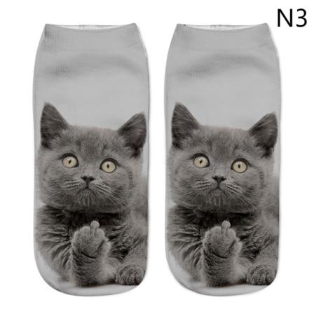 1 Par Mid Tube Strumpor 3d Cat Printing Children Cartoon E Mid
