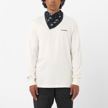 Salomon - Men's Baselayer Tops Chest Logo Ls Tee M - Whisper White