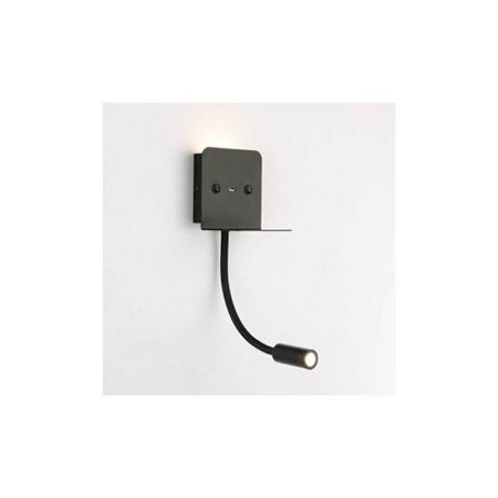 Væglampe med 3W USB LED Læselampe i Sort[JSR]