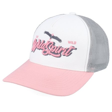 Wild Spirit - Pink trucker Czapka Z Daszkiem - Pin Script White/Grey/Light Pink A-frame Trucker @ Hatstore