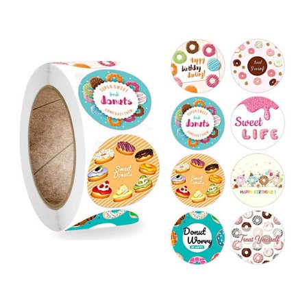 500 klistremerker - Gratulerer med dagen / baking - Tegneserie