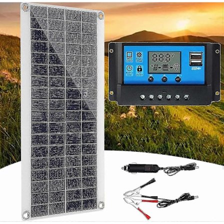 300w 12v solpanel, solpanelsæt, batteriopladersæt med 60a solcelleladecontroller til RV