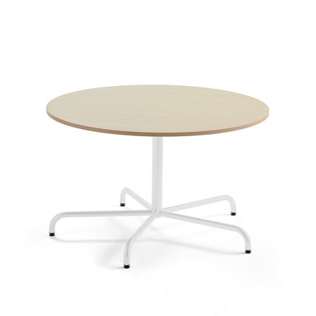 Tisch PLURAL, Ø 1200x720 mm, HPL-Platte, Birke, weiß