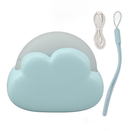 Sød Børne Natlampe USB Genopladelig Justerbar Mini Sengelampe til Børneværelse Soveværelse Kollegium Blå