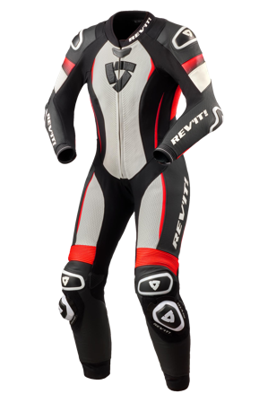 Traje De Cuero Para Moto REV'IT! Xena 4 Mujer Blanco/Rojo Neón 34