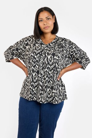 CISO - 3/4 Ærmet T-shirt - Sort / Hvid Mix