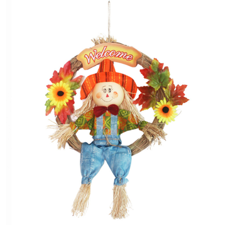 Fågelskrämma Garland Halloween Thanksgiving Autumn Harvest Hem Ytterdörr Dekoration null - D