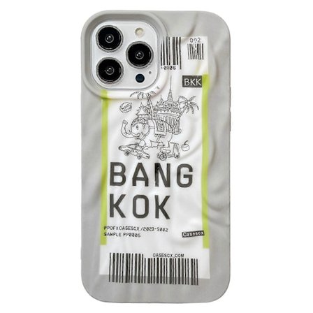 För iPhone 15 Pro Max Skal Lysande Flygbiljettmönster Tryck TPU Telefonfodral