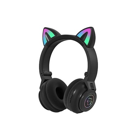 Trådlösa Bluetooth Hörlurar Bluetooth Hörlurar för Flickor Kattöron Vikbara Hörlurar med LED-lampor / YEMAESRE