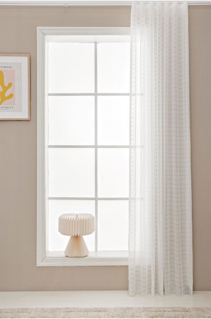 Hasta - Gardin Minna 132x250 cm - Hvid - Gardinfag med rynkebånd - 132X250 - Fra Homeroom