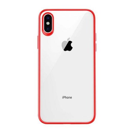 iPhone XS Max Transparent Shockproof With TPU Edge Case Red
