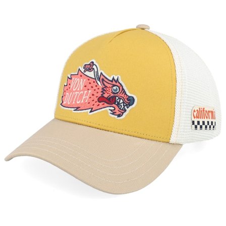 Von Dutch - Gul trucker Caps - Wild Patch White/Yellow/Beige A-Frame Trucker @ Hatstore