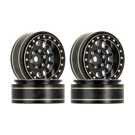 4 stk Messing Beadlock Felger 12-eikers hjul for 1/18 TRX4M 1/24 SCX24 Deadbolt-RC Crawler Beadlock Wheel Oppgraderingstilbehør