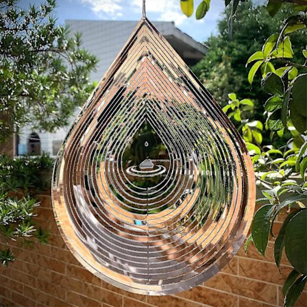 3D ruostumattomasta teräksestä valmistetut metalliveistokset, 3D vesipisarat metalliset tuulimyllyt