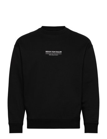 Relaxed Printed Crewneck Sweatshirt Black Tom Tailor