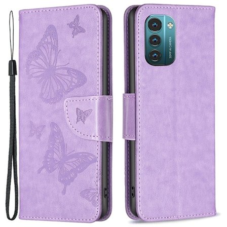 Butterfly läder Nokia G11 / Nokia G21 fodral - Lila