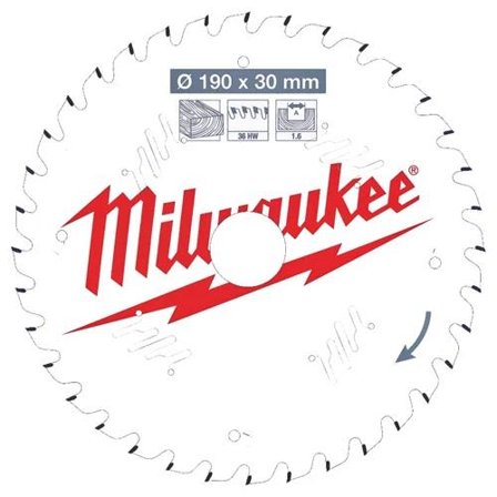 Milwaukee CSB P W Sågklinga 190x1,6x30 mm, 36T, Såga