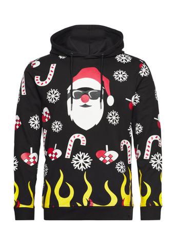 Dpx-Mas Burning Santa Hoodie Hoodie Svart Denim Project