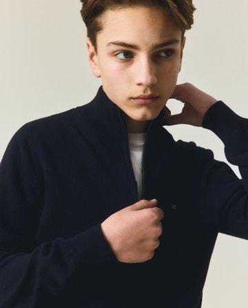 Lexington Teen half-zip sweater, dark blue