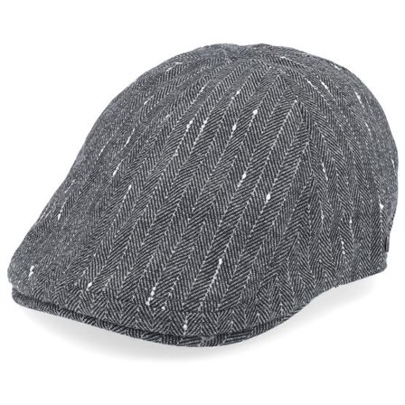 Upfront - Svart flatcap Keps - Brandy Sixpence Licorice Flat Cap @ Hatstore