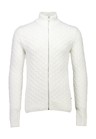 Lindbergh Recycle structure full zip Knit Tröjor Herr Vit XXL