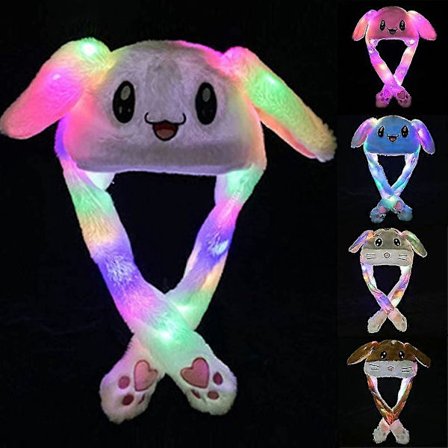 Kaninhatt Öron Rörlig Hoppande Hatt Plysch Kaninhatt Söt Mössa Med Tassar För Kvinnor Flickor[HK]