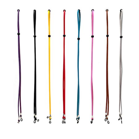 8 stk. justerbar syntetisk læder brillerem til mænd og kvinder, 75 x 0,4 cm