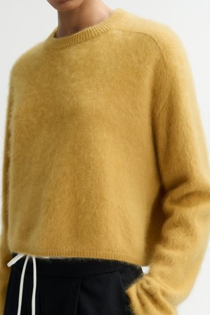 Soft Goat - Brushed crewneck - Women cashmere sweater - XS - Light Honey