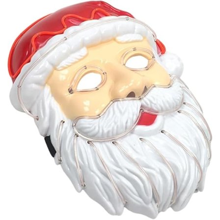 Glödande Mask Jultomtemask Julpartymask Säker att Använda Mask Selfie Dekoration Mask Lysande Mask Party Mask Rekvisita Prestationsmask Festival Vit