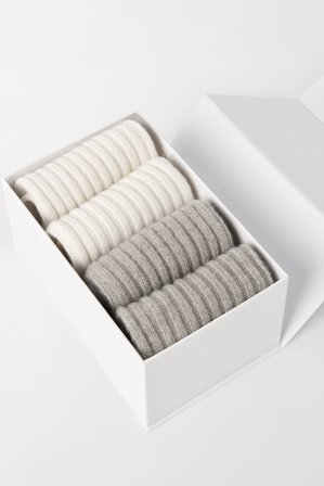 Soft Goat - Cashmere Socks - Cashmere set - One Size - Greige