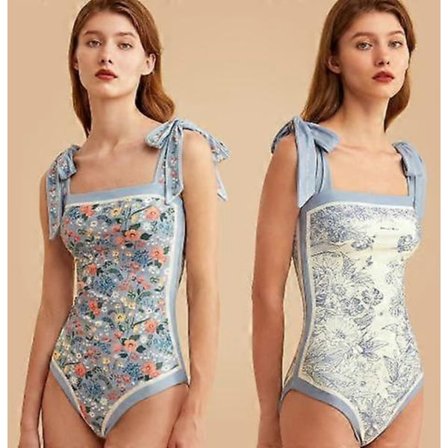 Kukkakuvioiset uimapuvut, käännettävät solmittavat olkaimet, vatsaa litistävät uimapuvut, neliöpääntie uima-asut