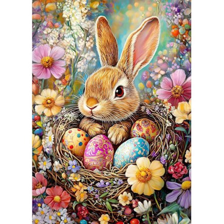 Kanin Diamant Maleri Sæt til Voksne, 5D Påskeæg Diamant Kunst Sæt til Begyndere, DIY Fuld Bor Maleri med Diamant, Hjem Vægdekoration