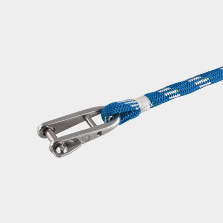 Driza con grillete llave empalmado Liros Dynamic Color Max Load System (MLS), alma Dyneema SK78, funda de poliéster High Tenacity trenzado 32, azul/