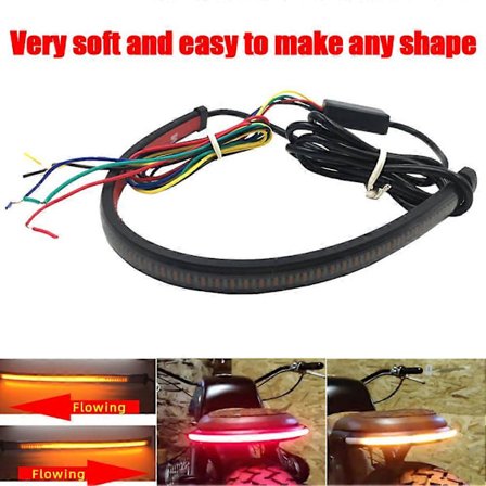 30cm Motorcykel Flytande LED Bakljus Broms Blinkers Strip Ljus Sekventiell Switchback Blinkare Riktningstillbehör