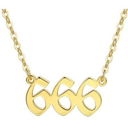 Gullbelagt kjede engel nummer 666 betyr gave åndelig Gold one size
