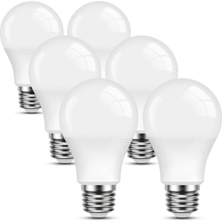 6-pack E27 skruvlampor - 9W 806LM E27 LED-lampor - motsvarande 60 watt - 3500K varmvitt