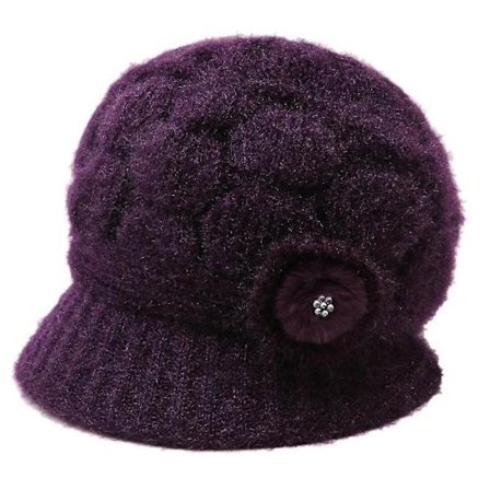 Hatte Vinterhue Med Skygge Varmt Strik Grå