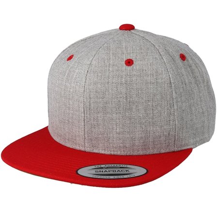 Yupoong - Gris snapback Casquette - Heather Grey/Red Snapback @ Hatstore