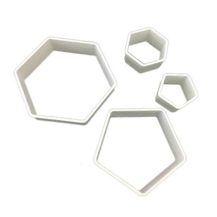 Fotballform, sekskantet form, fotball kaketopper - 4 størrelser