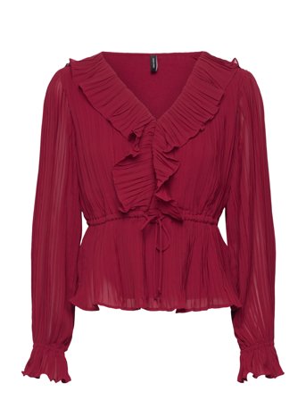 Vero Moda | Vmdora L/S Frill Pleat Top Wvn Exp | S