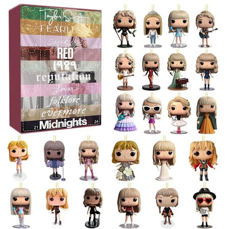 Taylor Swifts musikk og stil-inspirerte juleoverraskelse Akryl Adventskalender Sett - 24 dagers overraskelsesgaveeske for fans og barn