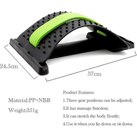Rygmassageapparater, rygstrækker, rygstrækker, strækbart lændestøtte, Mate Relaxation